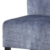 Benzara Wooden Armless Accent Chair with Fabric Upholstery, Blue BM207211 Blue Wood and Fabric BM207211