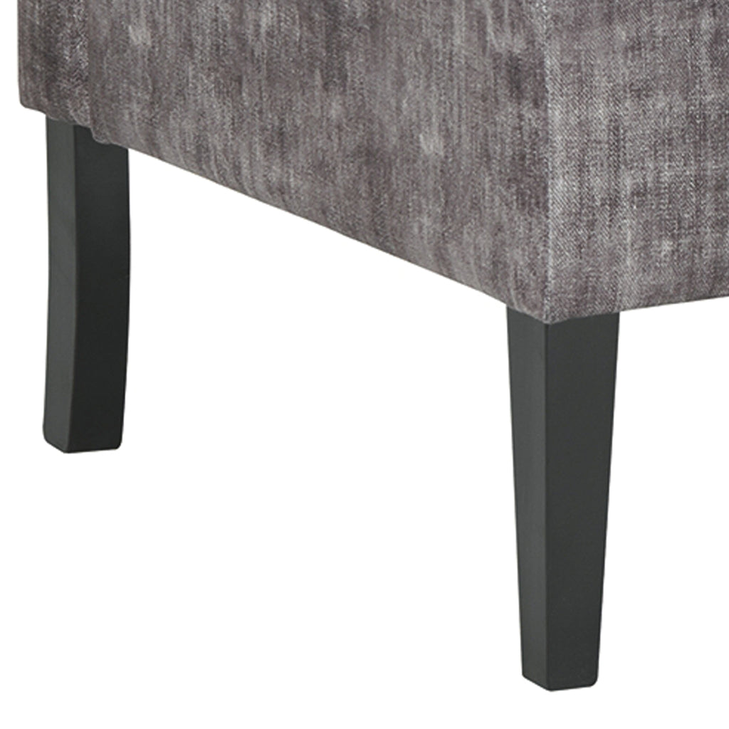 Benzara Wooden Armless Accent Chair with Fabric Upholstery, Gray BM207213 Gray Wood and Fabric BM207213
