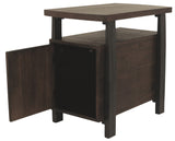 Benzara Wood and Metal End Table with Magazine Rack, Brown BM207216 Brown Wood and Metal BM207216