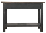 Benzara Wooden Sofa Table with 2 Drawers and Bottom Shelf, Brown and Black BM207221 Brown and Black Wood BM207221