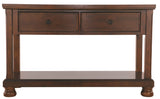 Benzara Wooden Console Table with Bun Feet and Storage Space, Brown BM207223 Brown Wood BM207223