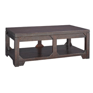 Benzara Wooden Lift Top Coffee Table with One Open Shelf, Brown BM207231 Brown Wood BM207231