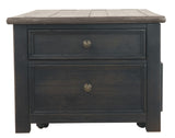 Benzara Wooden Lift Top Coffee Table with Drawers and Caster, Black and Brown BM207232 Black and Brown Wood BM207232