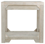 Benzara Farmhouse Style Wooden End Table with Plank Design Open Shelf, White BM207236 White Wood BM207236