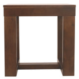 Benzara Wooden End Table with Sled Style Base, Brown BM207241 Brown Wood BM207241