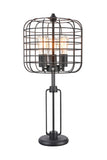 Benzara Contemporary Style Caged Shade Table Lamp with Open Design,Black BM207452 Gray Metal BM207452