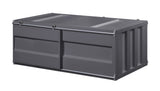 Benzara Industrial Style Metal Cargo Coffee Table with Openable Door, Black BM207465 Gray Metal BM207465