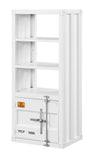 Benzara Industrial Style Metal Right Side Pier with 3 Open Shelves, White BM207476 White Metal BM207476