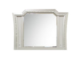 Elegant Mirror with Crystal Sparkling Trim and Led Lights, Silver