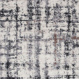 Benzara 90 X 63 Inches Fabric Power Loomed Rug with Dripping Print, Black and Off White BM207811 Black Fabric BM207811