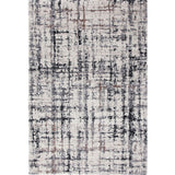 Benzara 90 X 63 Inches Fabric Power Loomed Rug with Dripping Print, Black and Off White BM207811 Black Fabric BM207811