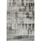 90 X 63 Inches Fabric Power Loomed Rug with Splotched Print, Black and Gray