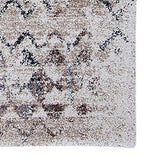 Benzara 90 X 63 Inches Fabric Power Loomed Rug with Chevron and Diamond Print, Beige and Gray BM207814 Beige Fabric BM207814