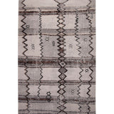 90 X 63 Inches Fabric Power Loomed Rug with Chevron and Diamond Print, Black and Gray