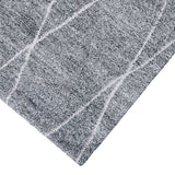 Benzara 90 X 63 Inches Fabric Power Loomed Rug with Irregular Diamond Print, Gray BM207817 Gray Fabric BM207817