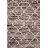 90 X 63 Inches Fabric Power Loomed Rug with Quatrefoil Print, Brown and Beige