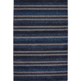 90 X 63 Inches Fabric Power Loomed Rug with Horizontal Arrow Print, Blue and White