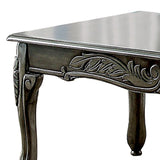 Benzara 3 Piece Table Set with Cabriole Legs and Wooden Floral Motifs, Gray BM207976 Gray Solid Wood and Veneer BM207976