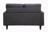 Benzara Fabric Upholstered Wooden Loveseat with Tufted Back, Gray BM208143 Gray Wood and Fabric BM208143