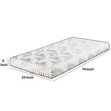 Benzara Twin Size Mattress with Patterned Fabric Upholstery, White BM208162 White Foam and Fabric BM208162
