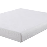 Benzara Twin XL Size Mattress with Patterned Fabric Upholstery, White BM208179 White Foam and Fabric BM208179