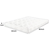 Benzara Twin XL Size Mattress with Patterned Fabric Upholstery, White BM208179 White Foam and Fabric BM208179