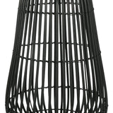 Benzara Metal Frame Bellied Lantern with Wooden Lattice Design, Large, Black BM208300 Black Wood and Metal BM208300