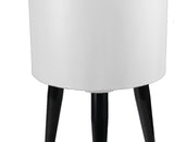 Benzara Round Fiberstone Planter with Tripod Tapered Legs, Set of 3, White and Black BM208313 White and Black Fiberstone BM208313