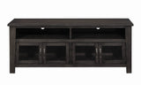 Benzara 60 Inch Television Console with Open Shelves and Door Cabinets, DarkGray BM208531 Gray Solid Wood, MDF and Veneer BM208531