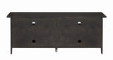 Benzara 60 Inch Television Console with Open Shelves and Door Cabinets, DarkGray BM208531 Gray Solid Wood, MDF and Veneer BM208531