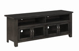 60 Inch Television Console with Open Shelves and Door Cabinets, DarkGray