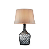 Benzara Contemporary Table Lamp with Hand Blown Glass Pattern., Gold and Gray BM209017 Gray and Gold Glass, Metal BM209017