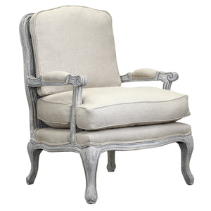 Benzara Fabric Upholstered Arm Chair with Cabriole Legs, Beige and Gray BM209058 Beige and Gray Wood and Fabric BM209058