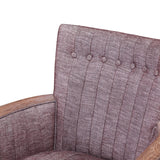 Benzara Fabric Upholstered Tufted Back Accent Chair with Flared Arms, Brown BM209074 Brown Solid Wood and Fabric BM209074