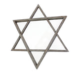 Transitional Wooden Wall Mirror with Hexagram Shape Design, Brown