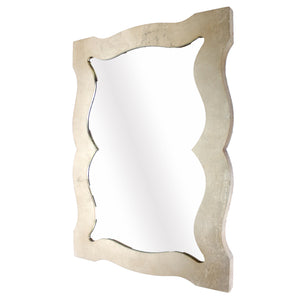 Benzara Traditional Style Wooden Wall Mirror with Bevelled Edges, Gold BM209102 Gold Solid Wood and Mirror BM209102