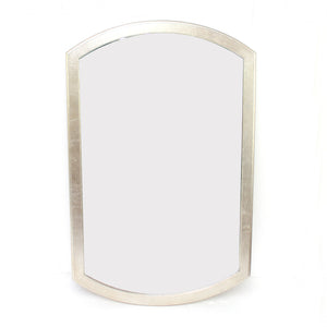 Benzara Contemporary Wooden Wall Mirror with Arched Top and Bottom, Gold BM209103 Gold Solid Wood and Mirror BM209103