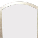 Benzara Contemporary Wooden Wall Mirror with Arched Top and Bottom, Gold BM209103 Gold Solid Wood and Mirror BM209103