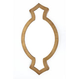 Contemporary Wooden Wall Mirror with Quatrefoil Shape Design, Gold