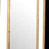 Benzara Rectangular Wooden Dressing Mirror with Beveled Edges, Black and Gold BM209115 Black and Gold MDF and Mirror BM209115