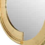 Benzara Semicircle Wooden Dressing Mirror with Interlaced Pattern Design, Gold BM209116 Gold MDF and Mirror BM209116