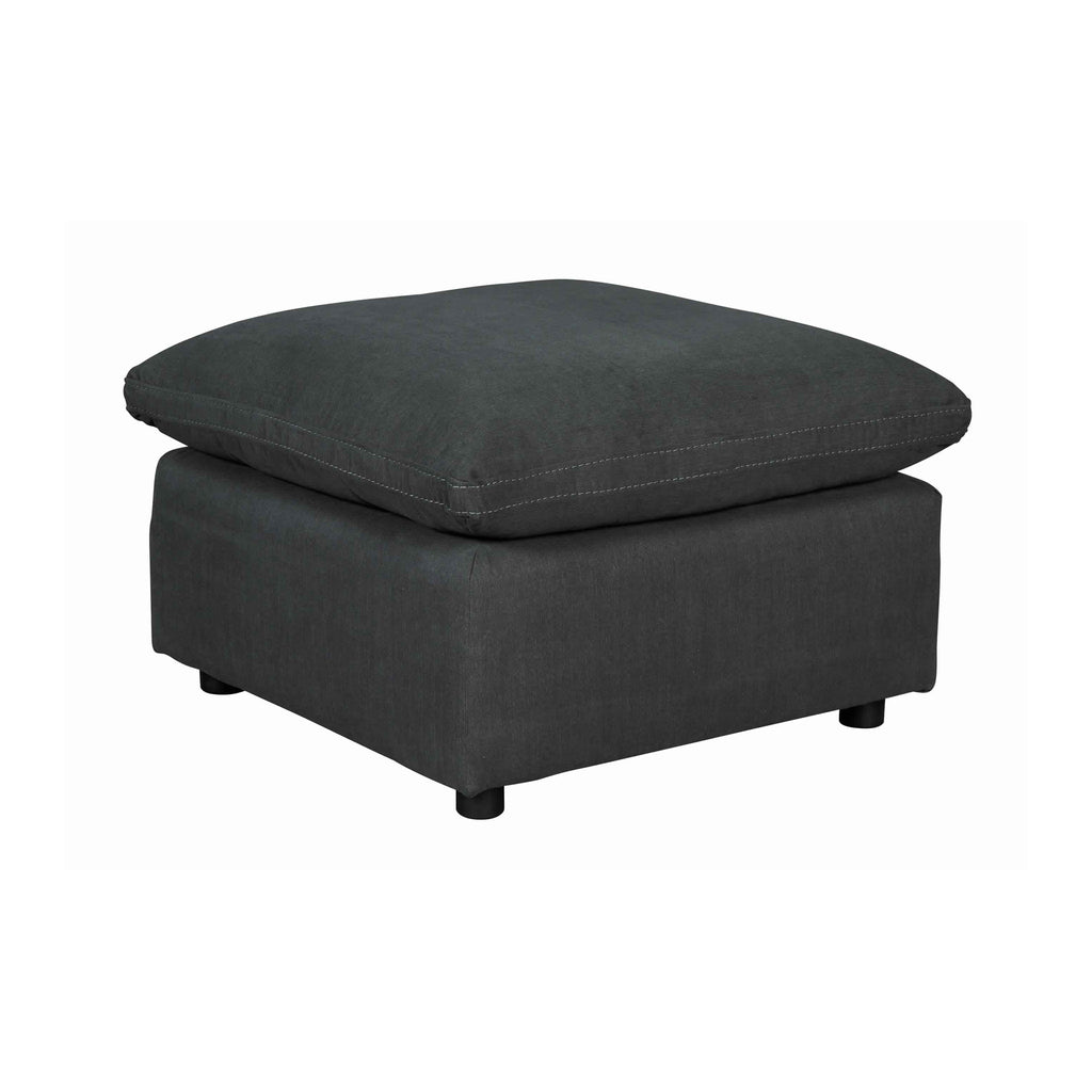Benzara Transitional Style Oversized Ottoman with Loose Pillow Top Seating, Gray BM209209 Gray Solid wood, fabric BM209209