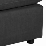 Benzara Transitional Style Oversized Ottoman with Loose Pillow Top Seating, Gray BM209209 Gray Solid wood, fabric BM209209