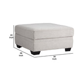 Benzara Polyester Upholstered Ottoman with Storage and Tapered Block Legs, Gray BM209210 Gray Solid wood, Fabric BM209210