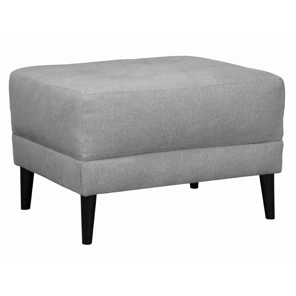 Benzara Wooden Fabric Upholstered Ottoman with Cushioned Tufted Seating, Gray BM209213 Gray Solid wood, fabric BM209213
