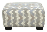 Benzara Polyester Oversized Ottoman with Faded Diamond Pattern, Cream and Brown BM209234 Cream, Brown Solid wood, fabric BM209234