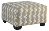 Benzara Polyester Oversized Ottoman with Faded Diamond Pattern, Cream and Brown BM209234 Cream, Brown Solid wood, fabric BM209234