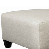 Benzara Wooden Polyester Upholstered Oversized Ottoman with Tapered Legs,Offwhite BM209236 Off white Solid wood, Fabric BM209236