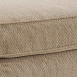 Benzara Traditional Polyester Upholstered Wooden Ottoman with Cabriole Legs, Beige BM209240 Beige Solid wood, fabric BM209240