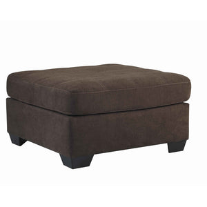 Benzara Contemporary Wooden Oversized Ottoman with Tapered Block Legs, Walnut Brown BM209242 Brown Solid wood, Fabric BM209242